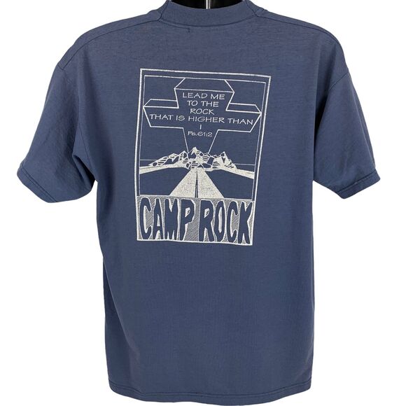 Camp Rock Christian T Shirt Mens XL X-Large Blue Jesus Christ Cross Religious - Picture 3 of 10